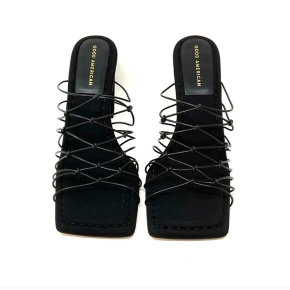 Good American Caged Mule Neoprene Black in 8.5 - Picture 8 of 11